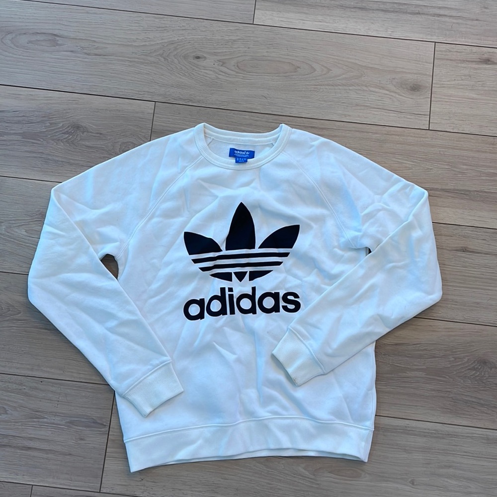 Adidas Sweatshirt in White, Size M